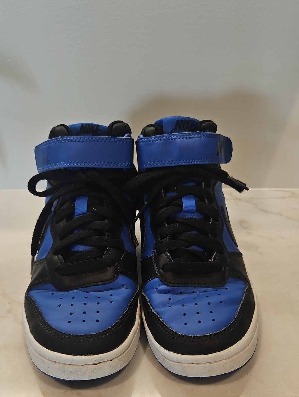 Nike Kids High-Top Sneakers in Blue and Black